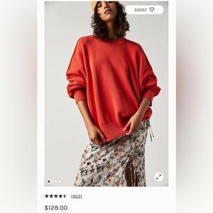 Free People Easy Street Tunic size Medium in flame
